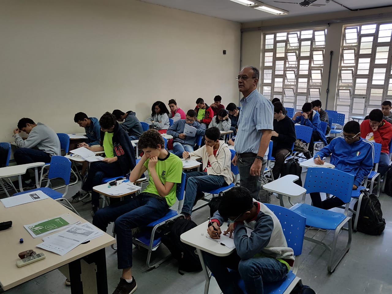 As provas da primeira fase da modalidade teórica foram aplicadas no câmpus e contou com a participação do coordenador do curso técnico integrado em Eletrônica, Arquimedes Lopes